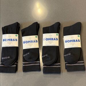 Bombas unisex  knee hi Casual Black Socks - 4 Pack